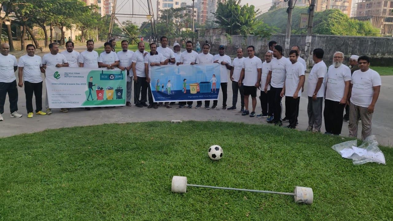 Team at recycling facility
